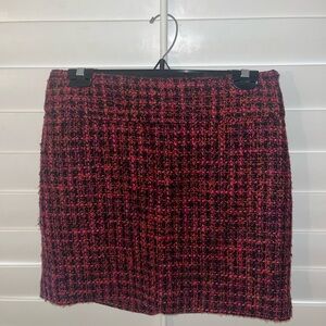 The Limited Red and Black Tweed Mini Skirt